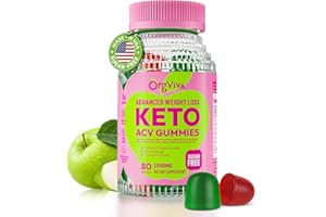 ORGVIVA Keto Acv Gummies for Advanced Weight Loss, Apple Cider Vinegar Supplement with B12 - Gluten-Free, Vegan, Boost Metabolism and Energy, Support Digestive Health 80 Gummies