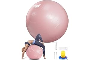 nonogo Anti-Burst Exercise Ball for Working Out - Stability Ball for Yoga, Pregnancy, Physical Therapy, Office Ball Chair Fitness with Pump