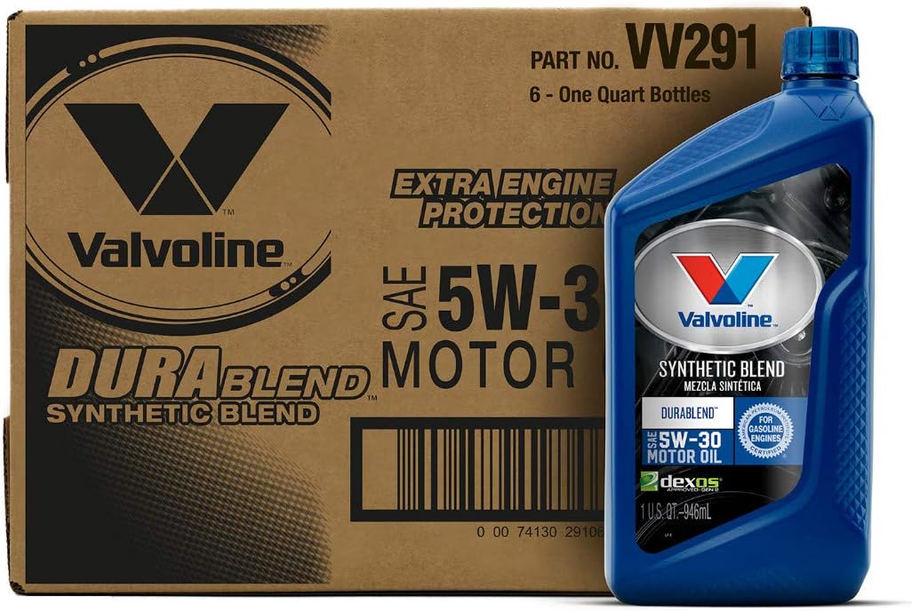 Valvoline DuraBlend SAE 5W-30 Synthetic Blend Motor Oil 1 QT, Case of 6