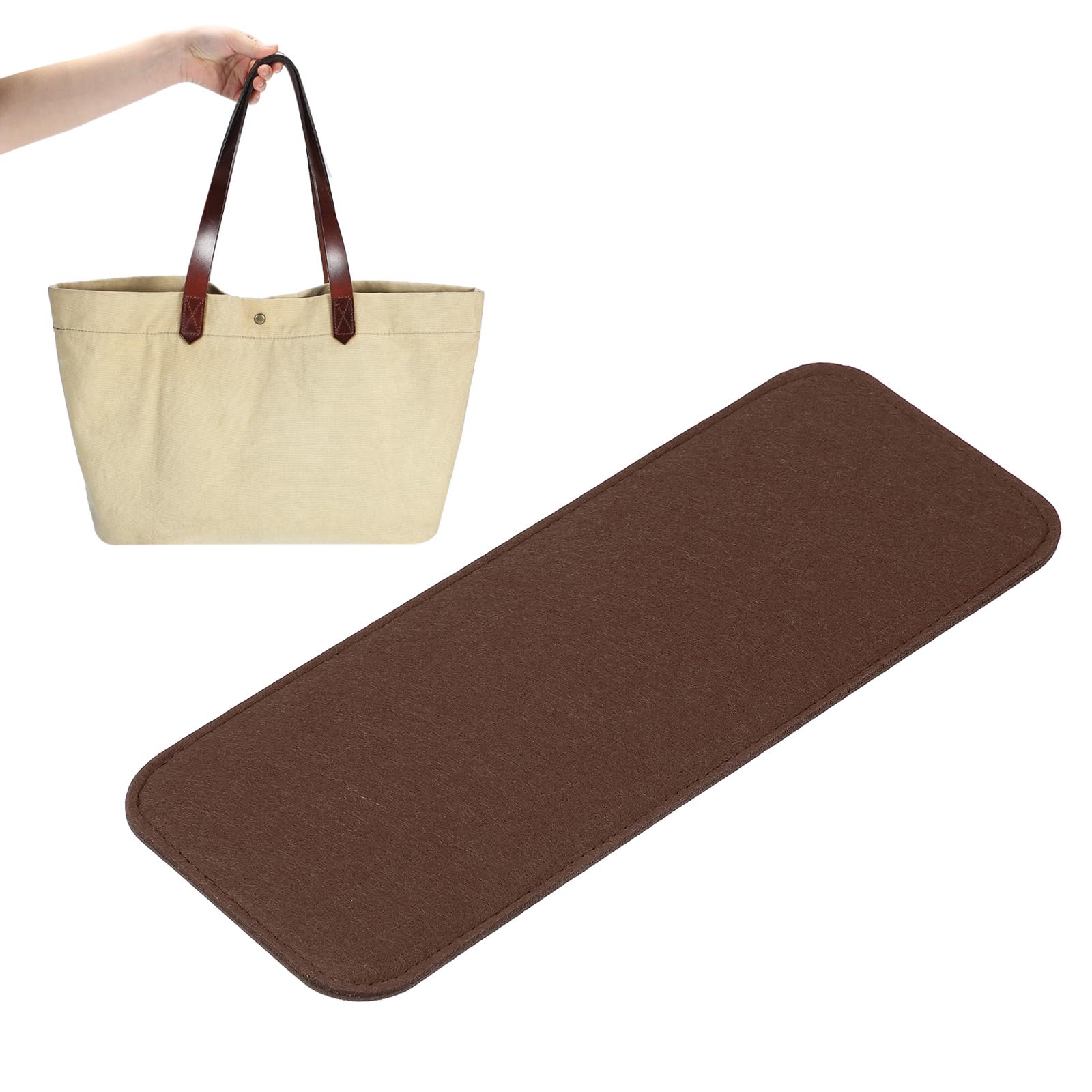 Photo 1 of PATIKIL Felt Base Shaper 12x5 Inch, Bag Bottom Shaper Pad Purse Liner Board Insert Arc Corner for Handbags Tote Crossbody Bag Backpack, Brown