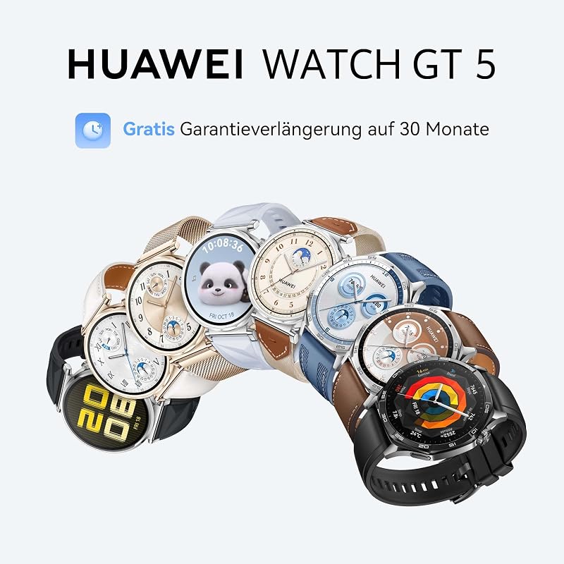 Watch GT 5 Smartwatch, GPS Fitnessuhr, 46 mm, Schwarz