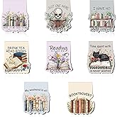 Berirexrion Book Lovers Magnetic Bookmarks - 8 PCs Cute Cat Page Markers Gifts Funny Vintage Aesthetic Flower Magnet Book Marks for Reading Women Readers Bookish Students Teacher Birthday Graduation
