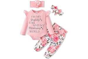 SUNNY PIGGY Newborn Infant Baby Girl Clothes Ruffle Romper Toddler Girl Floral Cotton Pant Sets Girls Clothing Outfit