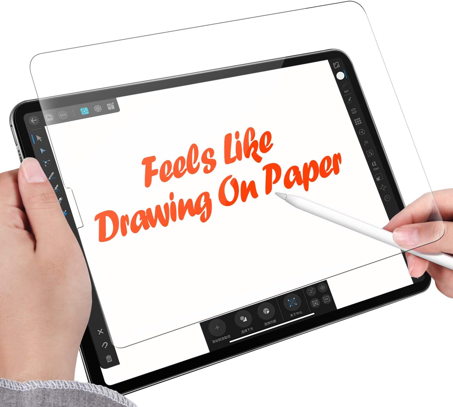 Glass Paper Screen Protector for iPad Air 4 / iPad Pro 11 (2018/2020/2021 iPad 10.9 inch/11 inch) Drawing Writing Feel Like Paper, Anti Glare Matte Tempered Glass, Compatible with Apple Pencil & Face ID(1 Pack)