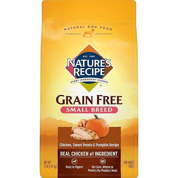 NATURE’S RECIPE SMALL BREED DRY DOG FOOD, CHICKEN, SWEET POTATO & PUMPKIN RECIPE, 4 POUNDS, GRAIN FREE