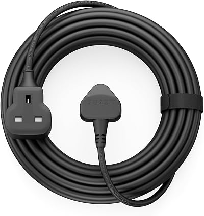 TISDLIP Long 10M Extension Lead 13A UK Plug 250V Fused Black Cable