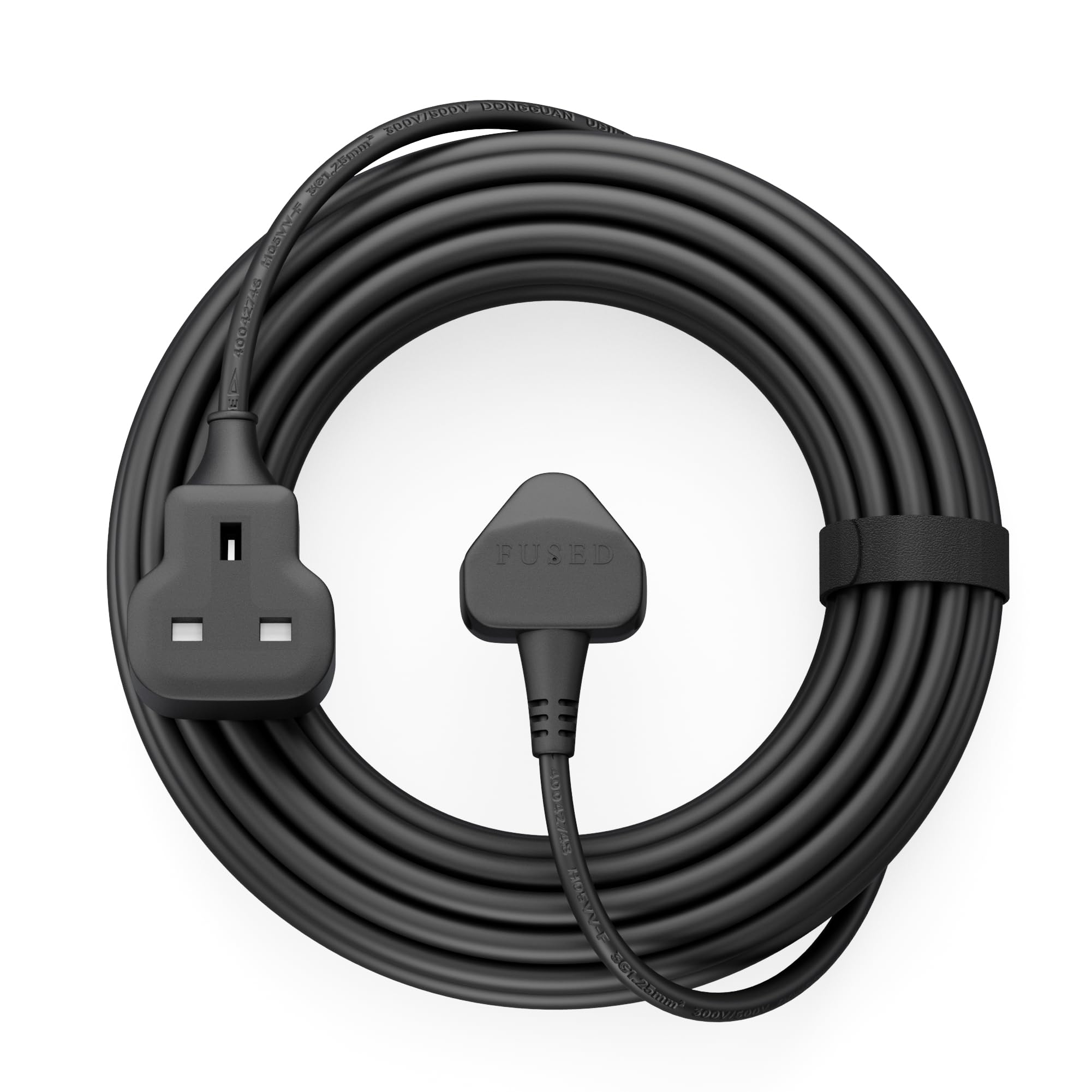 TISDLIP Long 10M Extension Socket Black Extension Lead 13A Fused UK Plug with Thick 10 Metres Cable for Inside Outdoor Using
