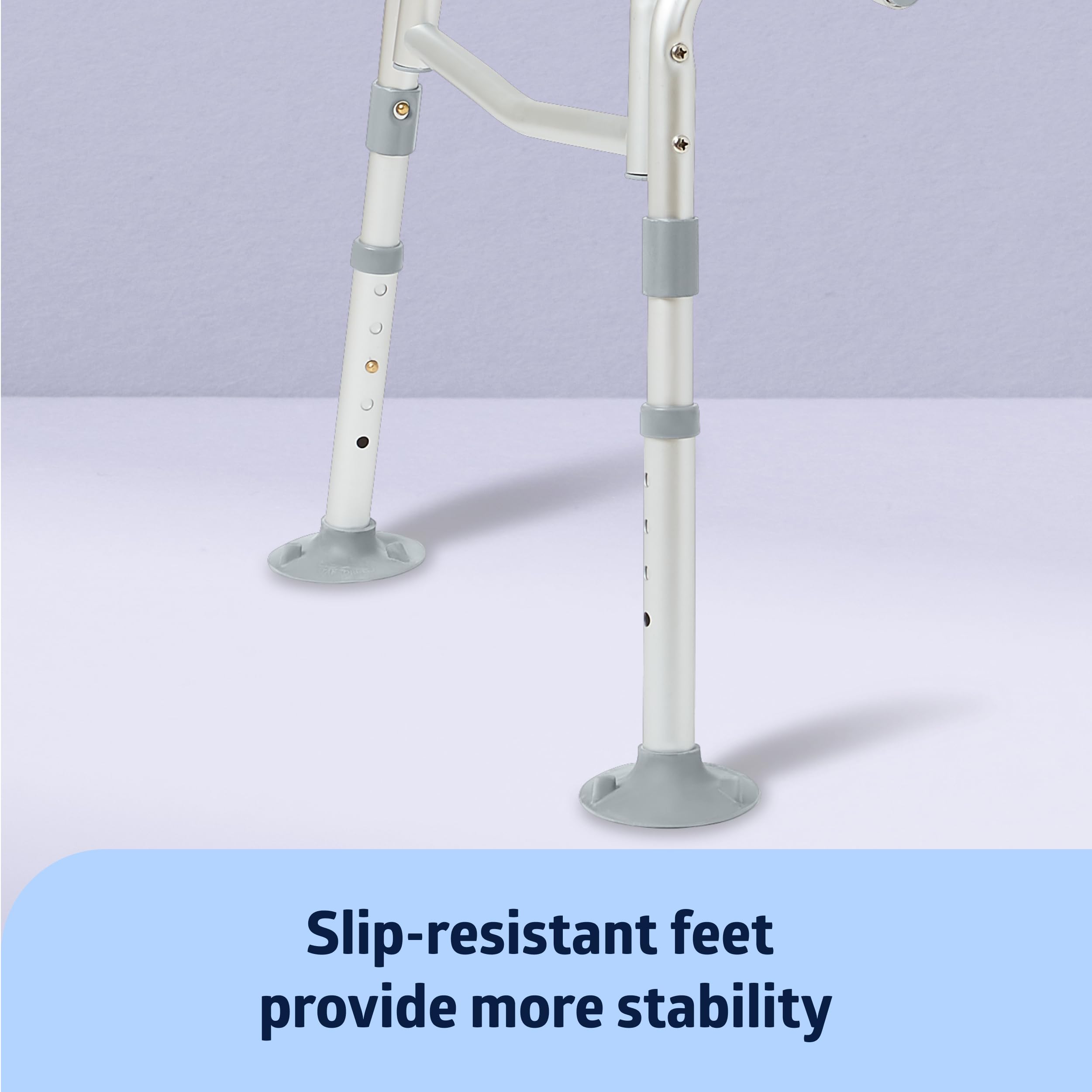 Medline Padded Transfer Bench for Bathtub and Shower, Height Adjustable, Slip-Resistant Legs, Rust-Resistant, Side Arm & Back Rest for Extra Support, 400 lb. Weight Capacity, Tool-Free Assembly