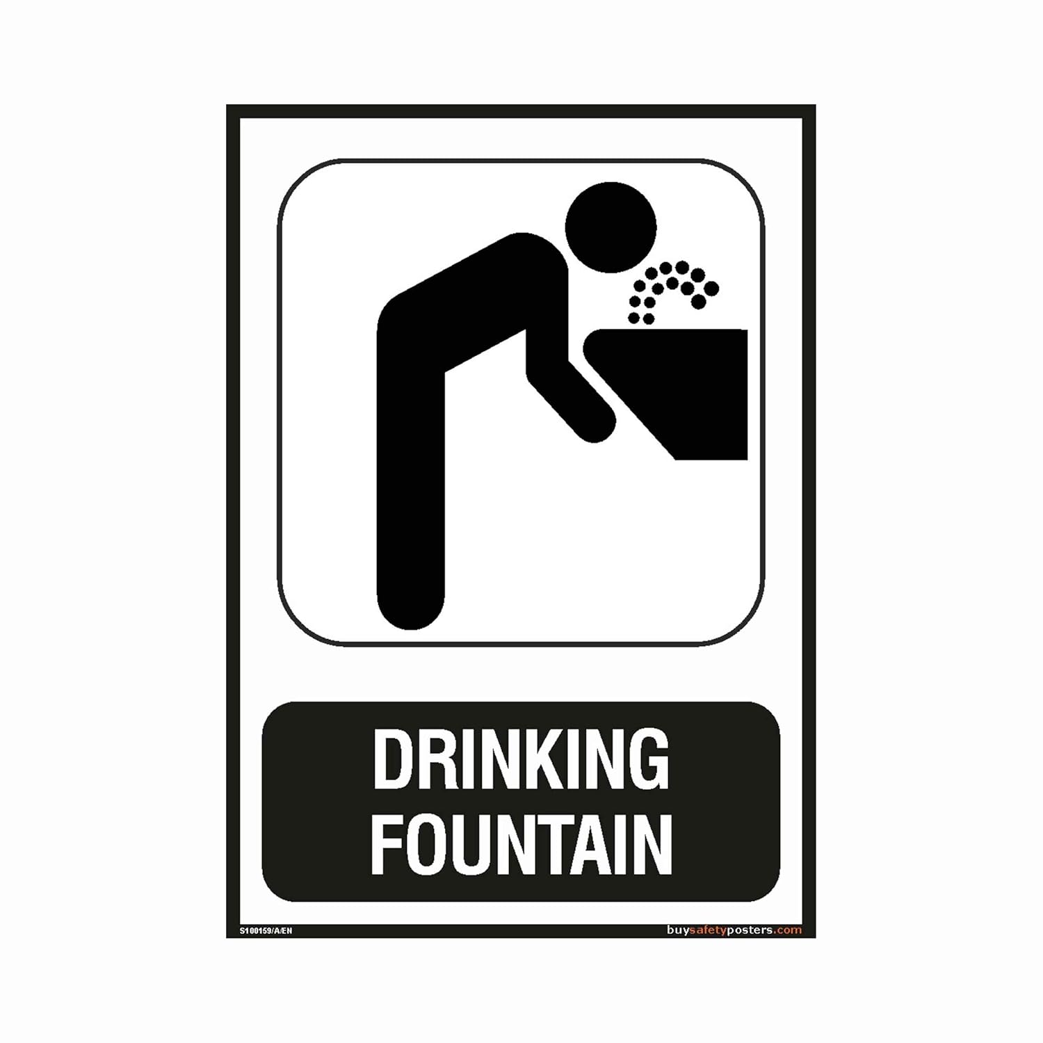 buysafetyposters.com - Drinking Fountain Sign in English - PVC Sticker