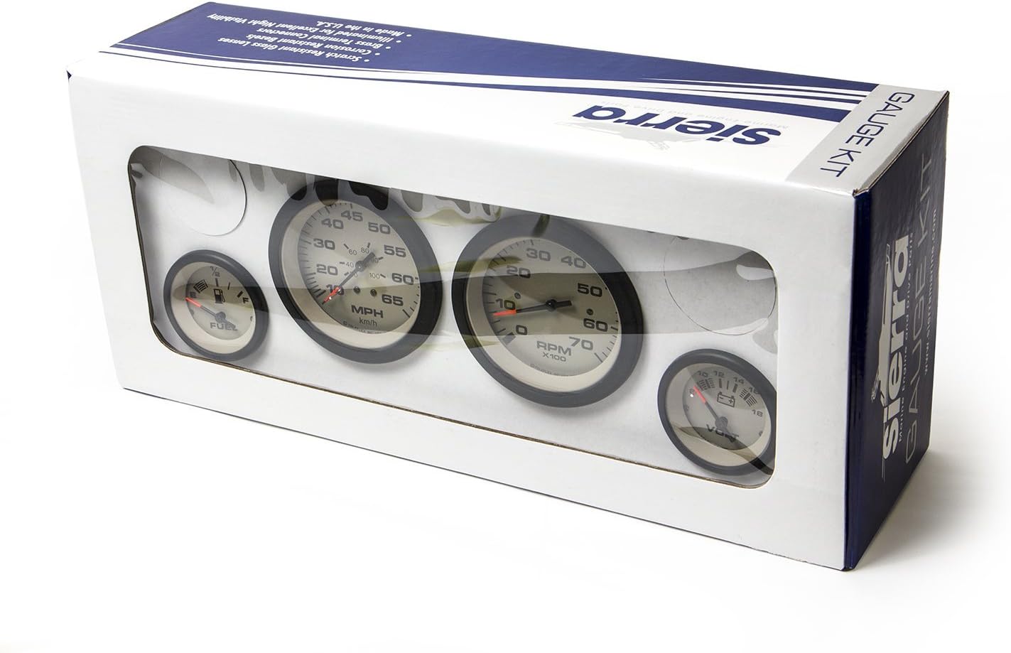 Sierra International 65481P Sahara 4-Gauge Set Includes Speedometer Tachometer Voltmeter & Fuel Gauges