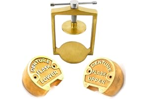 AAProTools Set of Dental Bronze Denture Flask Upper & Lower with Brass Flask Press Compress Lab Laboratory Supply