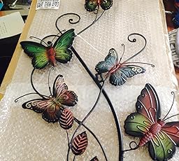 Amazon.com: Metal Wall Decor Butterfly Sculpture 29x15: Home & Kitchen