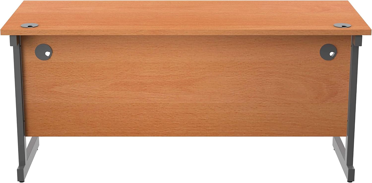 FF JEMINI 1600 RECT DESK BEECH/SLV, Beech Top/ Silver Frame, 160x60cm - Image 5