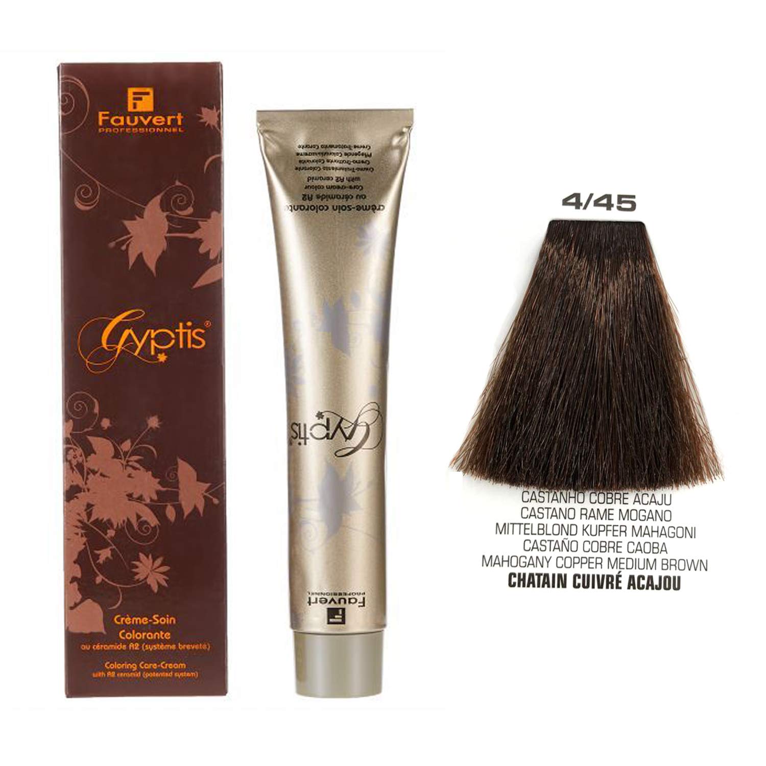 Fauvert Professionnel Gyptis Hair Color 4 45 Mahogany Copper