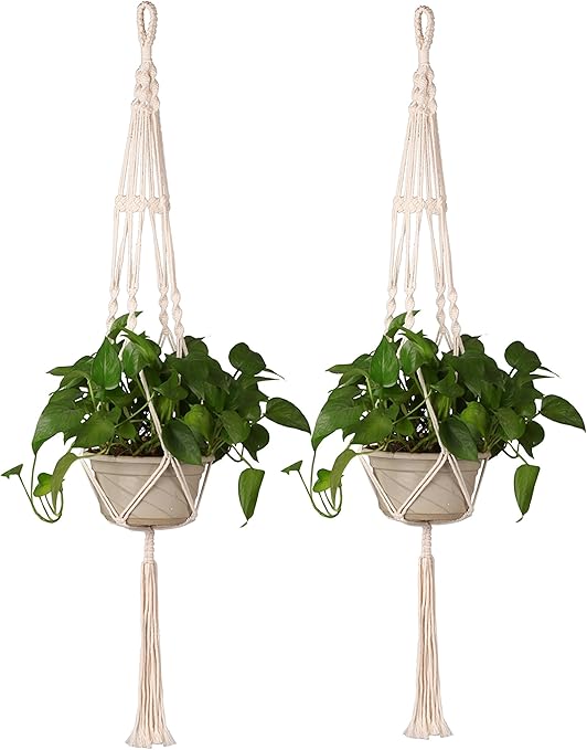 Goomp Suspension Plante Macrame Suspension Corde Plante Solide Corde De Coton Pour Balcon Decoration Du Jardin 89 Cm 2 Pieces Amazon Fr Bricolage
