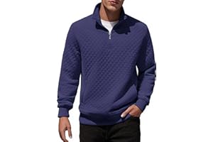 Yuyanrocks Mens Sweatshirt Quarter Zip Pullover Sweatshirt for Men Knit Mock Neck Long Sleeve Sweater Polo with Pocket