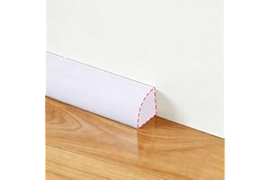 KEQKEV Flexible Rubber Strip Self Adhesive 4 Turn Moulding for Floors, Corners, Bathtub (White)
