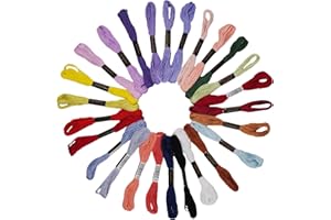 NEWKITA Friendship Bracelet String 24 Rainbow Color Skeins, Embroidery Floss Cross Stitch Embroidery Thread Floss Bracelet Making Yarn, Craft Floss