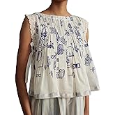 Y2k Tie Front Tops Women Sleeveless Going Out Crop Vest Embroidery Slim Fit Sexy Embroidered Cropped Tank