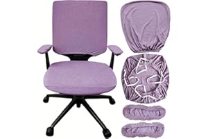 4-Piece Stretch Office Chair Cover Set, Seat & Arm Covers, Elastic Chair Protectors, Fit for Swivel Chairs & Office Accessori