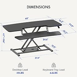 FLEXISPOT 40" Wide Standing Desk Converter Sit to