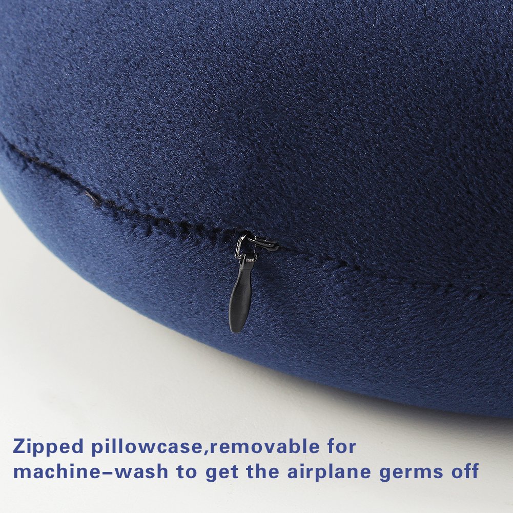 TUXWANG Travel Pillow Memory Foam Neck Support Pillow for Train, Airplane, Car, Bus or Camping, Airplane Neck Pillow Travel Pillow