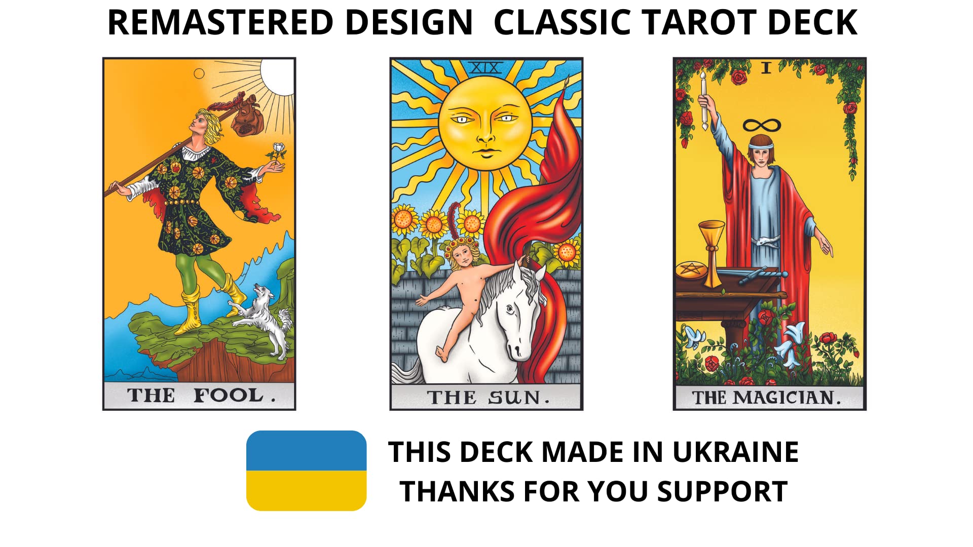 SUNSTELO Tarot Cards with Guide Book - Remastered Original Design Tarot Deck for Beginners and Professional - Fortune Telling Cards - Divination Tools