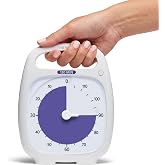 TIME TIMER PLUS 120 Minute Desk Visual Timer Countdown Timer with Portable Handle for Classroom, Office, Homeschooling, Study Tool, with Silent Operation (White)
