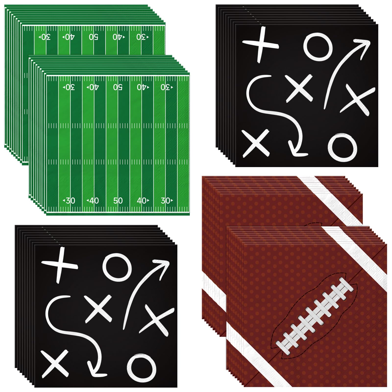 Photo 1 of 100pcs Football Paper Napkins, 2-Ply Football Party Guest Napkins, Disposable Sports Theme Hand Towels for Birthday and Game Day Favors