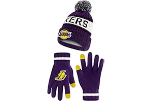 Ultra Game Youth NBA Official Super Soft Winter Beanie Knit Hat with Extra Warm Touch Screen Gloves