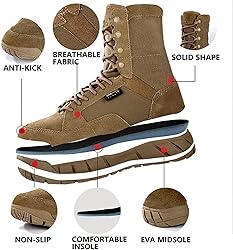 YEVHEV Men's 8 inch Tactical Boots Outdoor Casual