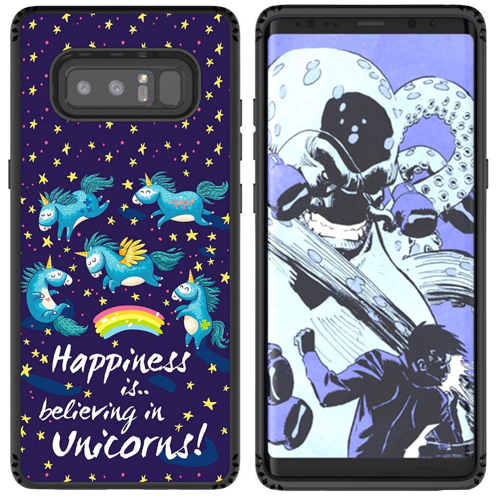 Galaxy Note 8 Case, MagicSky Shockproof Slim Corner Protection with Resilient Shock Absorption Rubber Protective Case Cover for Samsung Galaxy Note8 (2017) 6.3 Inch - Unicorns