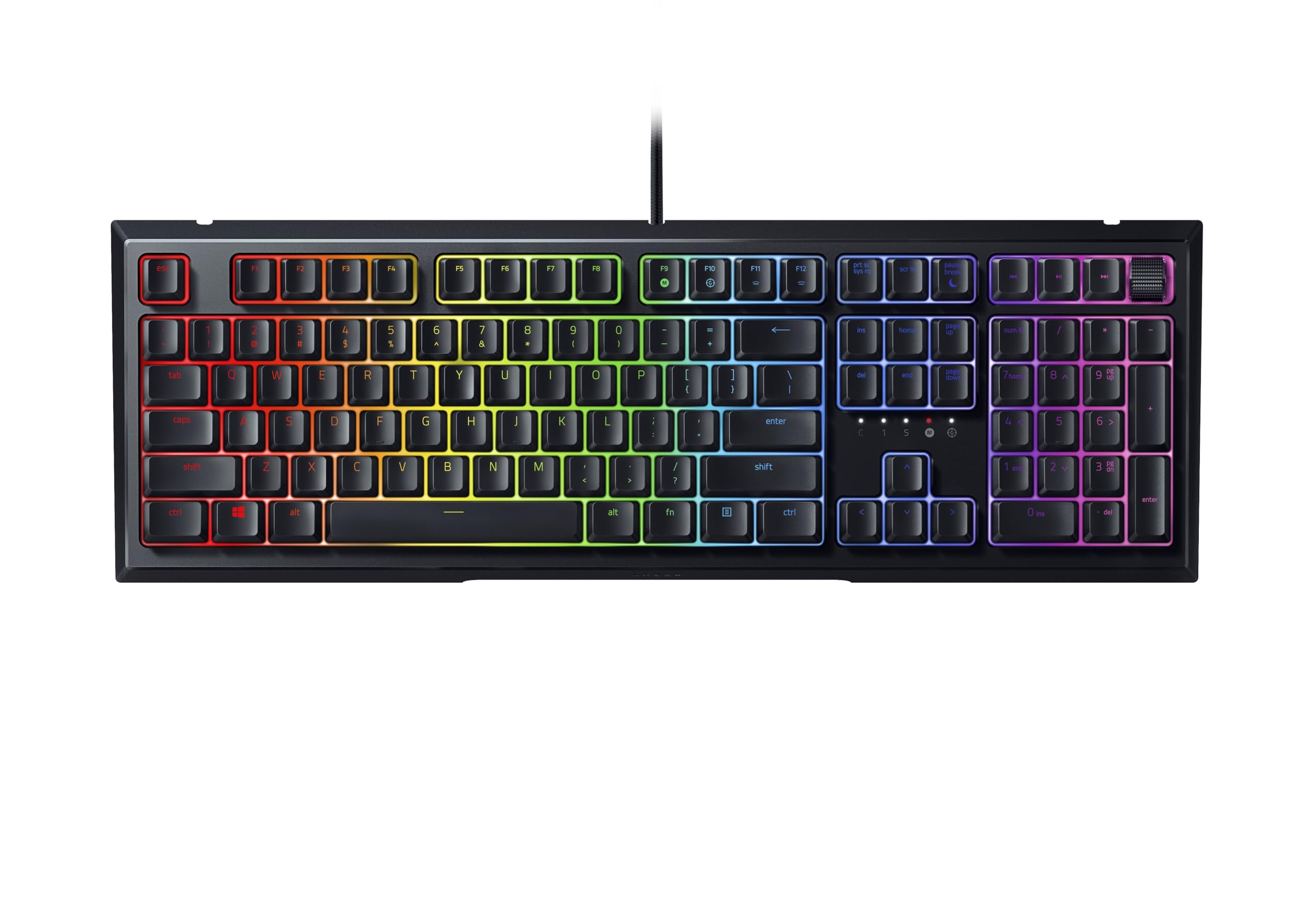 Razer Ornata V2 - Gaming Keyboard with Mecha-Membrane Keys (Hybrid Mecha-Membrane Switch, Chroma RGB Backlight, Digital Volume Wheel, Ergonomic Wrist Rest) Black|US Layout