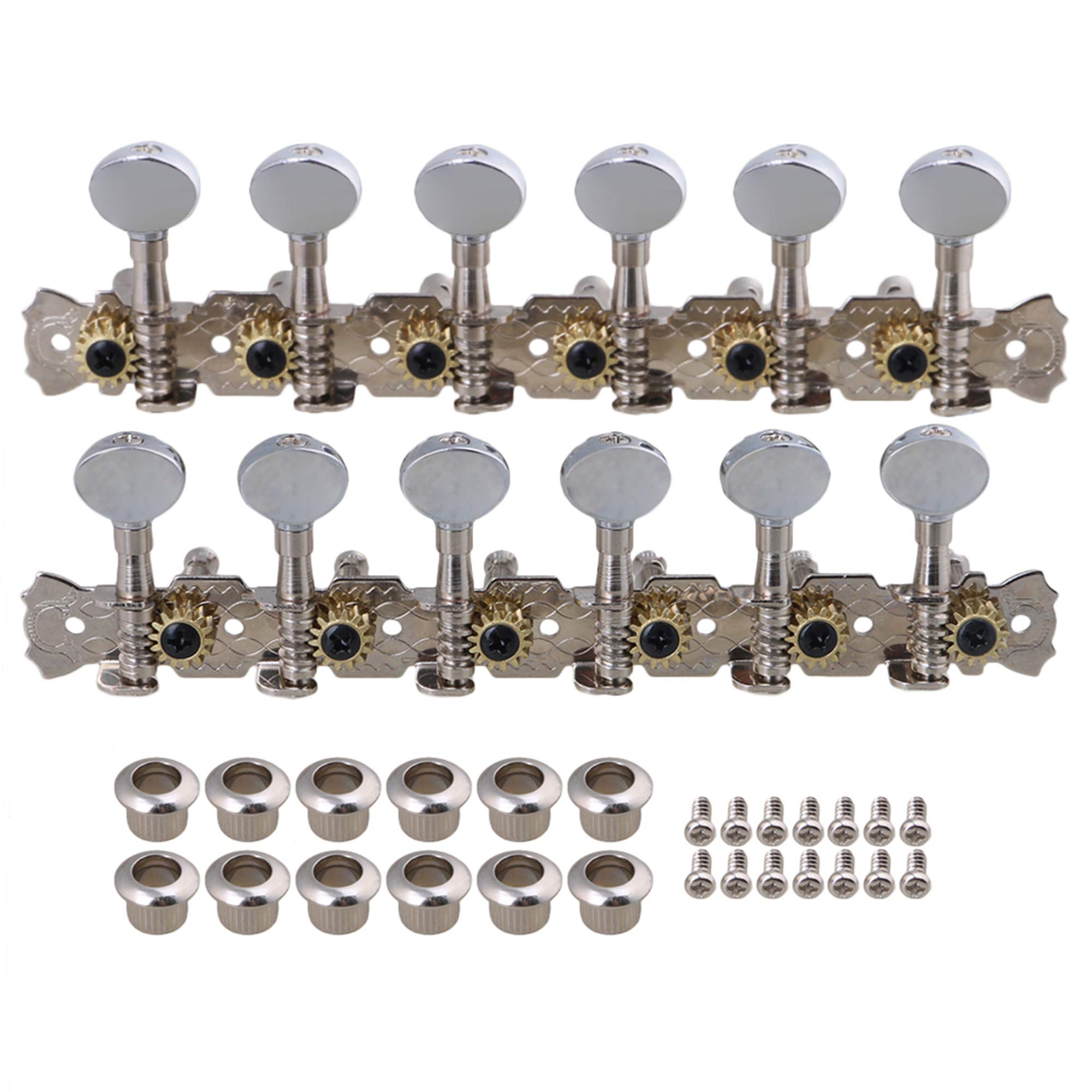 BQLZR Chrome 12 String Acoustic Guitar Machine Heads 6L6R