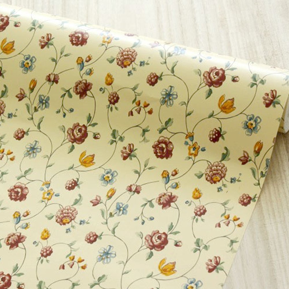 Lovefaye Vintage Rose Shelving Paper Vinyl Self Adhesive Shelf