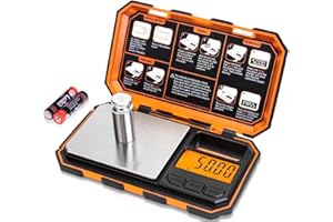 Fuzion Digital Pocket Scale, 200g x 0.01g Jewelry Gram Scale, 6 Units Conversion Mini Scale with LCD Display, Tare Function f