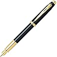 Sheaffer 100 - Refillable fountain pen, fine nib, glossy black lacquer finish, gold tone trim