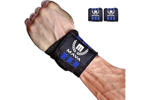 Mava Sports Double-Stitched Support Weightlifting Wrist Wraps for Painless Workouts, Heavy Lifting and Kettlebell, Unisex