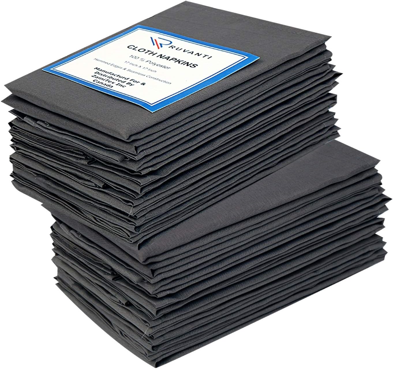 Ruvanti Table Cloth Napkins [12 Pack] Polyester Napkins/Reusable Dinner Napkins .Charcoal Grey Fabric Napkins Good for Weddings,Cocktail Parties, Holiday Dinner,Coffee Gatherings & Restaurant.: Home & Kitchen