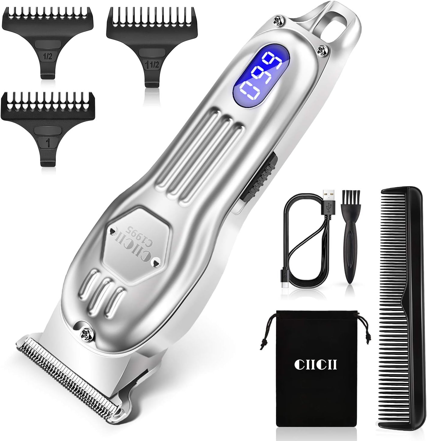 T Blade Trimmers, CIICII Cordless T Blade Hair Clippers, Electric Haircut Kit Close Cutting Zero