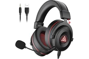 EKSA E900 Pro USB Gaming Headset, Wired Headphone with Microphone Noise Cancelling, Detachable Mic, 7.1 Surround Sound, USB &