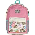 Pusheen Cat Donuts Zipper Backpack with Front Pocket and Donut Charm