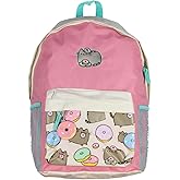 Pusheen Cat Donuts Zipper Backpack with Front Pocket and Donut Charm