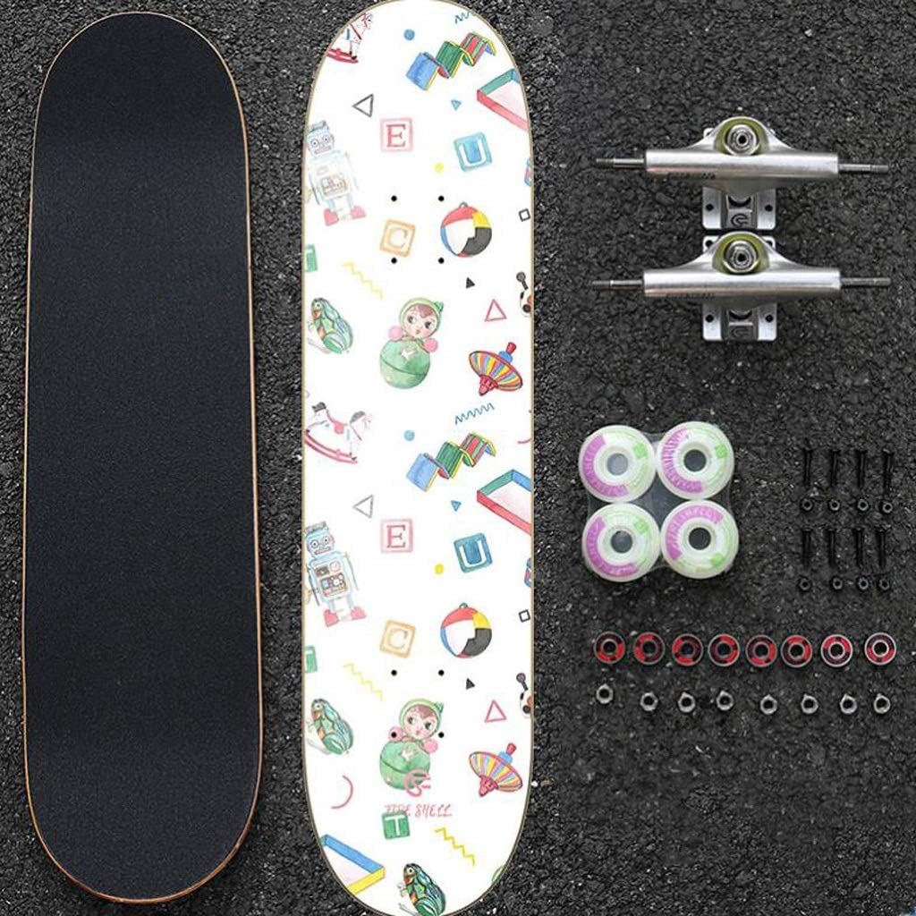 ERNAN Komplett-Skateboard Für Kinder - 17 Zoll Ahorn-Deck