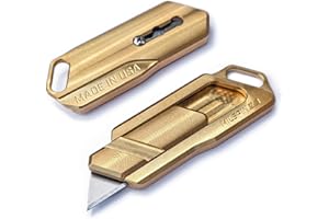 Milspin Magnus Brass EDC Utility Knife with Retractable Razor and 5 Blades