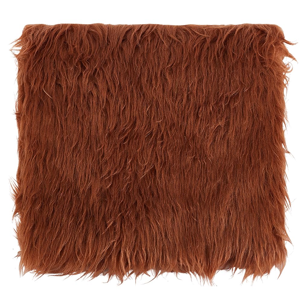 BENECREAT Brown Faux Fur Fabric, 40x40cm Soft Plush Shaggy Squares Pre-Cut Craft Fur Fabric for Costumes, Rugs, Pillows, Sewing, Decorations