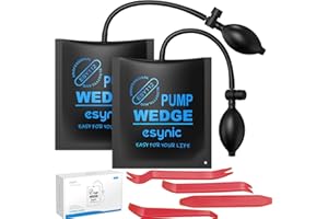 eSynic 2-Pack Air Wedge Bags - 300LB Capacity Anti-Slip Heavy Duty Air Bags for Lifting Tools with 4 Trim Tools Kit- Durable Inflatable Air Shim Tools for Door/Window/Furniture Installation