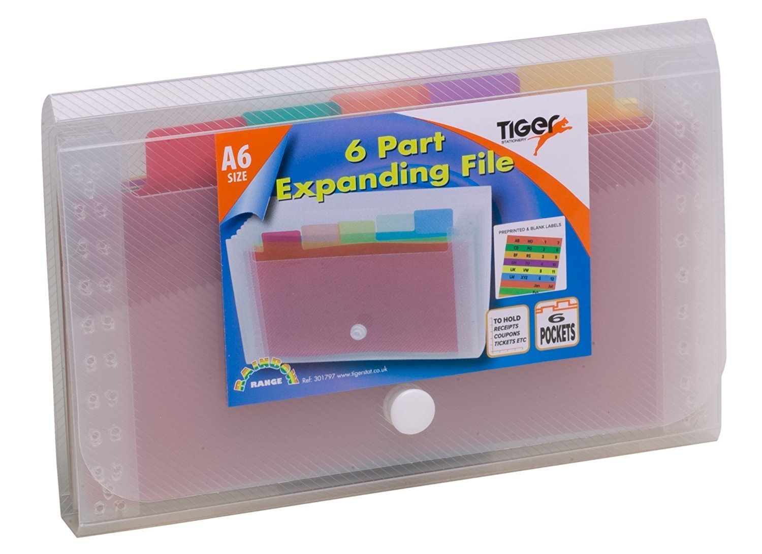 2xA6 Small Expanding 6 Part Expanding File Folder Stud Wallet Case Tab