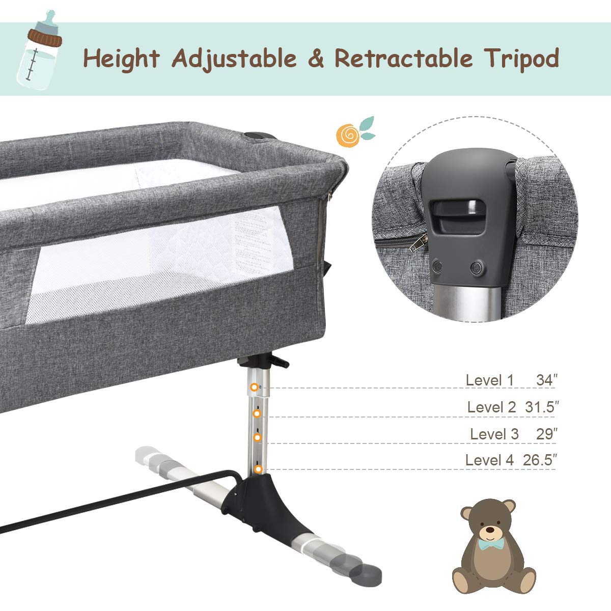 baby bassinet adjustable height