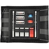 Star Wars Wallet Darth Vader Wallet Costume Chest Plate Mens Bifold Wallet with Imperial Metal Logo
